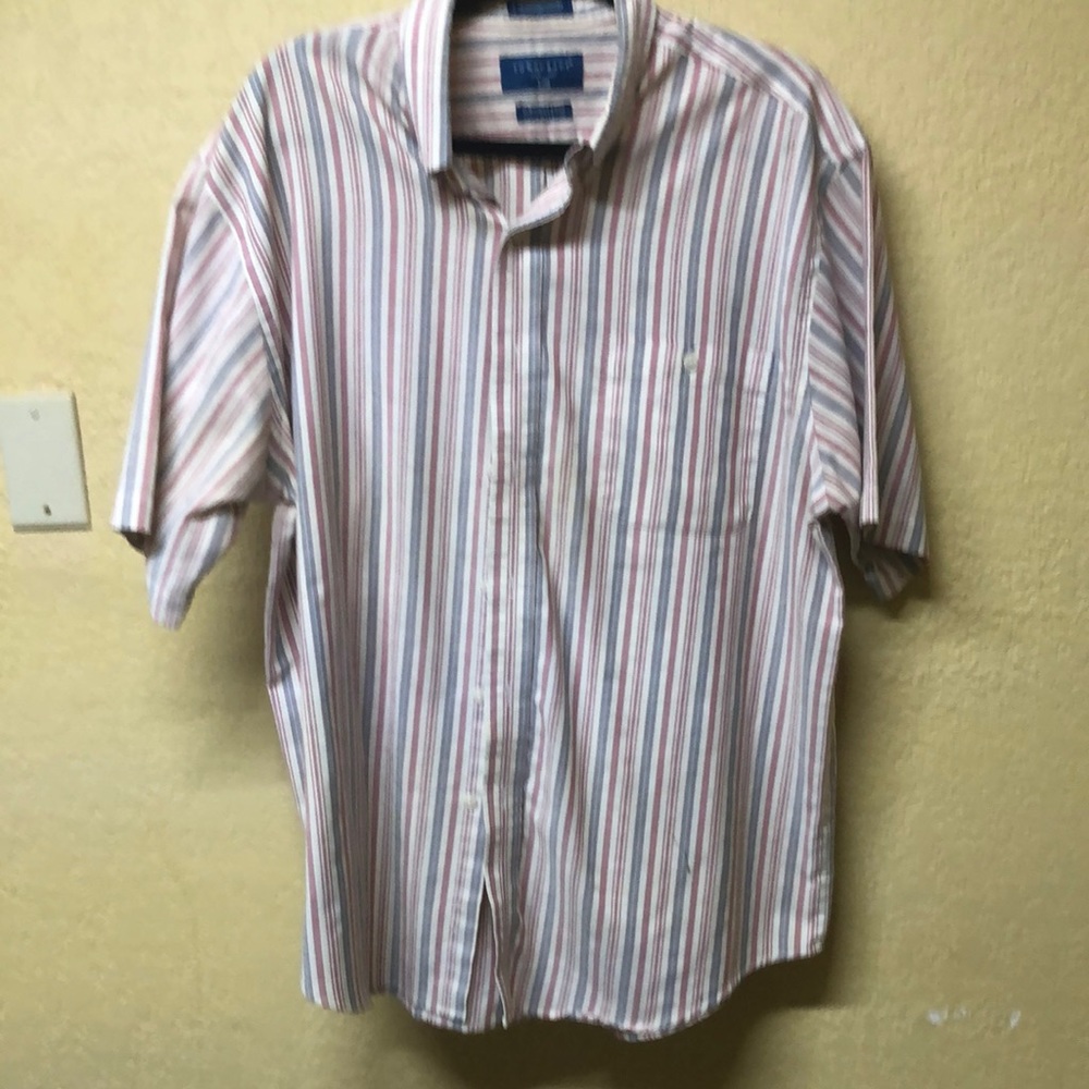 Towncraft White and Red Casual Button Down Shirt